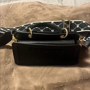 Steve Madden Black Crossbody Bag with Gold Accents